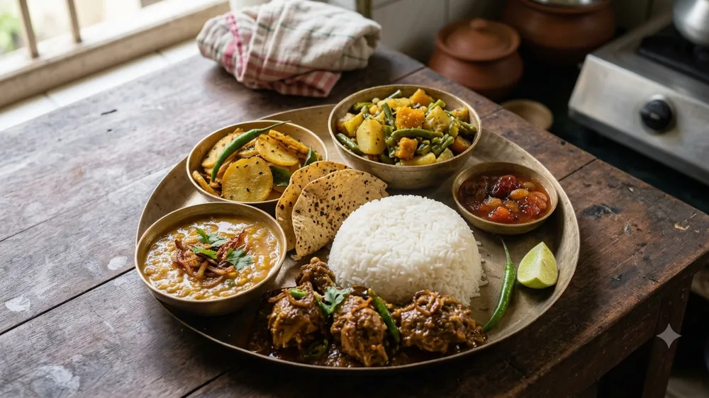 Chicken Kosha Thali